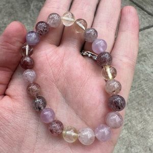 “Super 7” Beaded Crystal Bracelet - 8 mm bead size